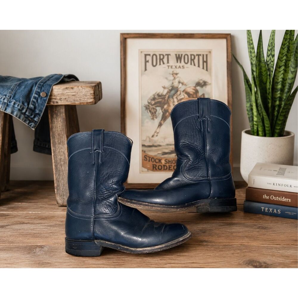 Ladies Justin Boots Blue Size 6.5B Style #L3057